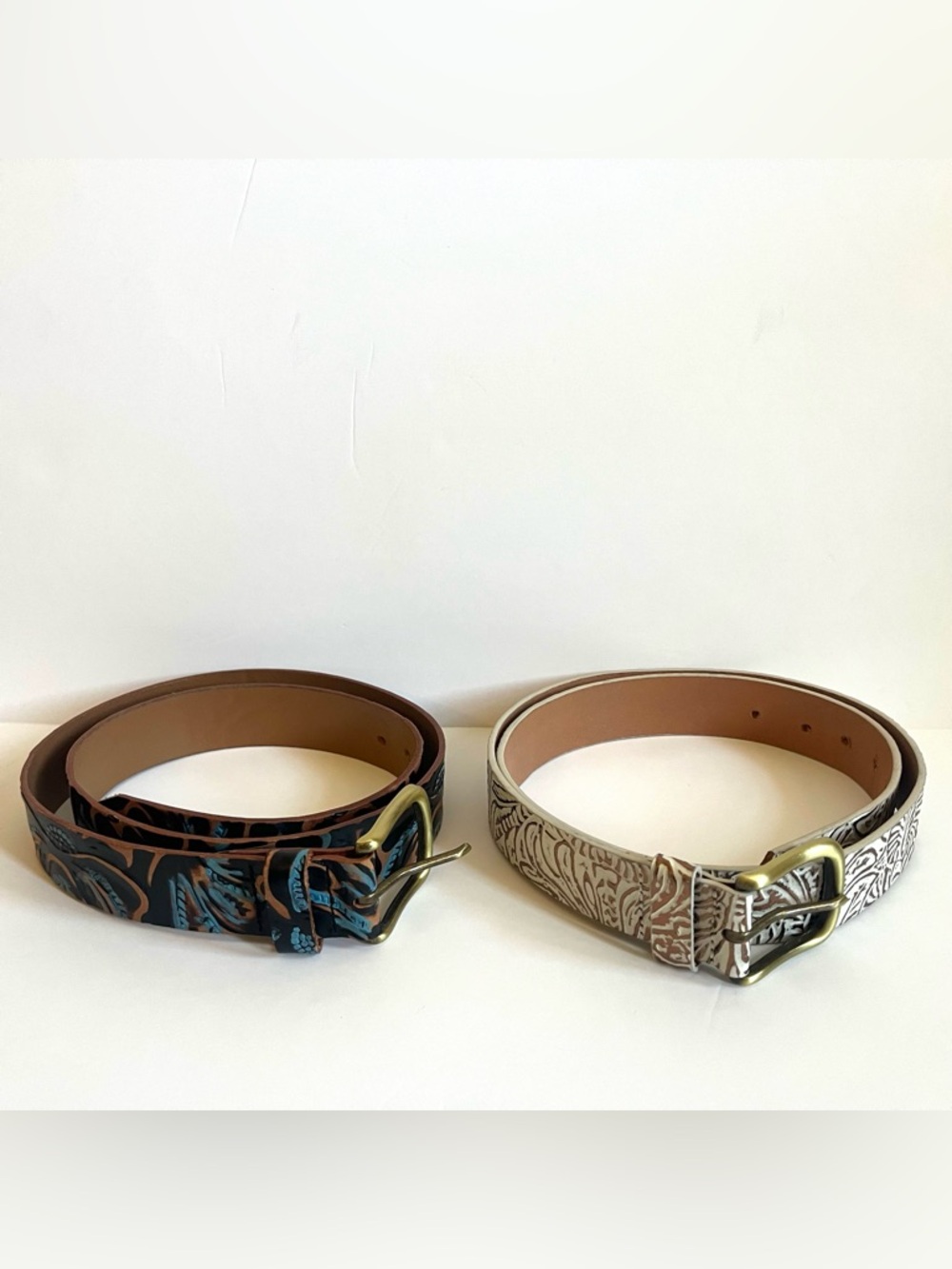Two Patricia Nash Size Large Leather Belts